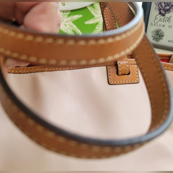 Dooney & Bourke Smooth Leather Pink Blush & Midnight Blue Tote Bag EUC - Picture 13 of 17